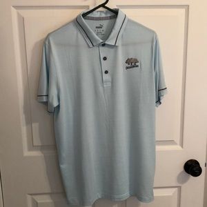🆕 Puma golf polo, three button, light blue and gray. Brand new w/o tag. Men M.